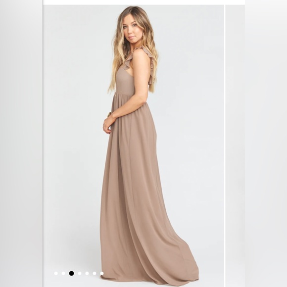 Show Me Your MuMu June Maxi chiffon dress sand dune color size large - Picture 2 of 9